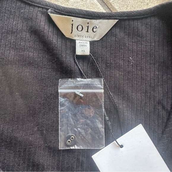 Joie Nadine Long Sleeve Top NWT Women’s size XS Cavier Black - Picture 9 of 9